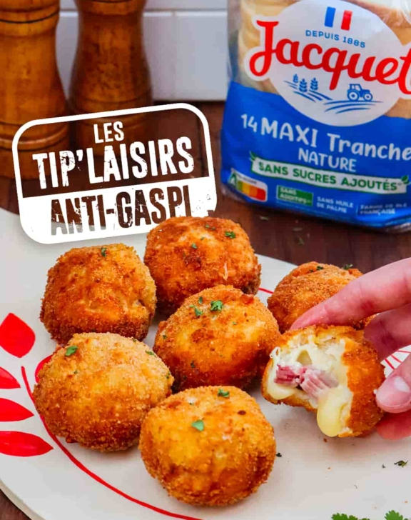 Croquettes de pain de mie au jambon-fromage